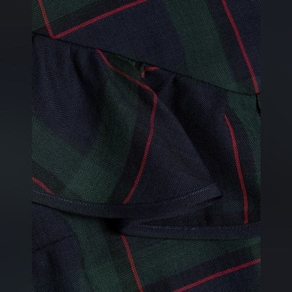 99% Virgin Wool Plaid Ruffle Dress By Suno - Picture 5 of 6